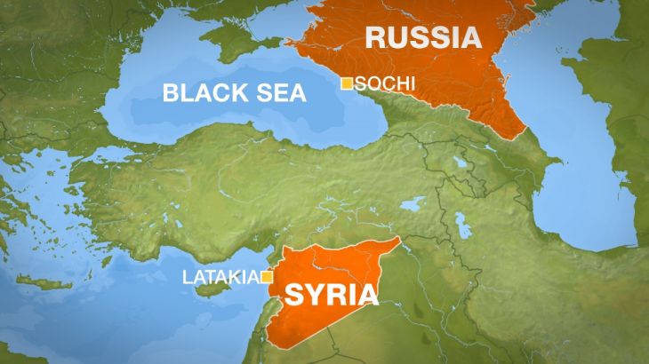 sochi latakia russia map