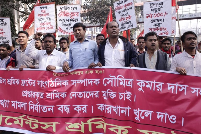 Garment factory workers protest in Bangladesh