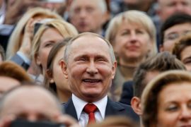 Russian President Putin watches celebrations for City Day in Moscow
