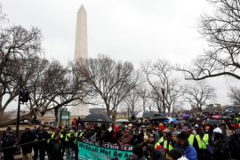 Activists march during the National Action Network''s "We Shall Not Be Moved" march in Washington