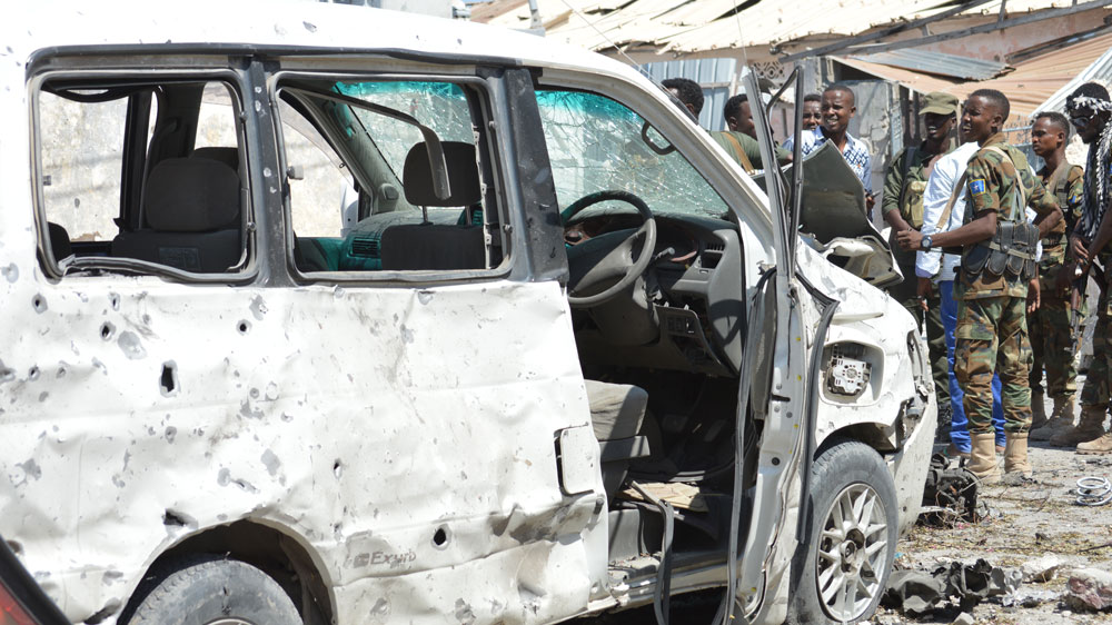 A local journalist said the blast had destroyed most of the hotel [Abdirizak Mohamud Tuuryare/Al Jazeera]