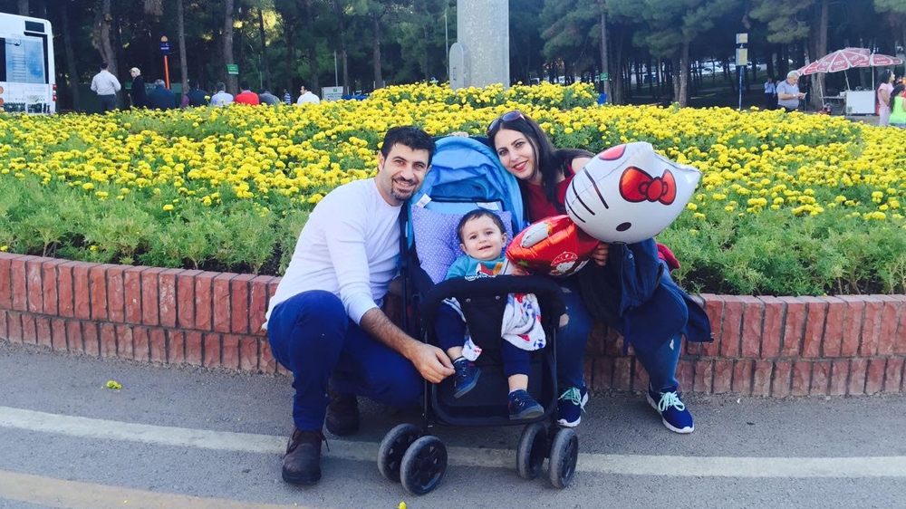 Nael Zaino with his wife Leen Arafat and their son, who he has only met once [Photo courtesy of Leen Arafat]