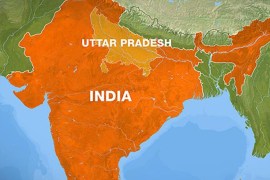 Map of Uttar Pradesh in India