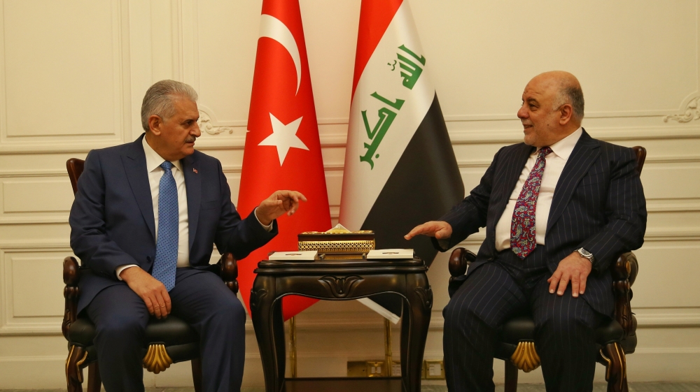 On Saturday, Turkey's Prime Minister Binali Yildirim met his Iraqi counterpart Haider al-Abadi in Baghdad [Reuters]