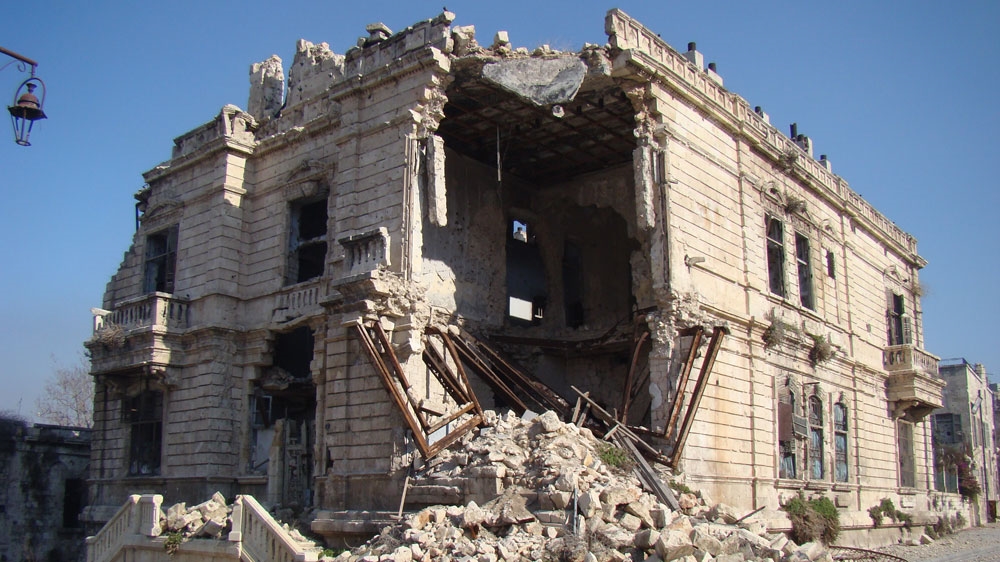 While many buildings remain mostly intact, some have suffered catastrophic damage [Courtesy of DGAM]