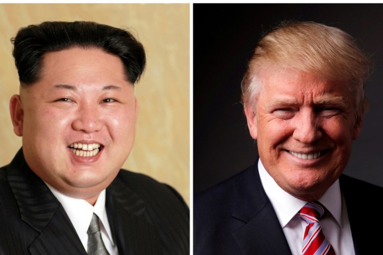 A combination photo of North Korean leader Kim Jong Un and Republican U.S. presidential candidate Donald Trump