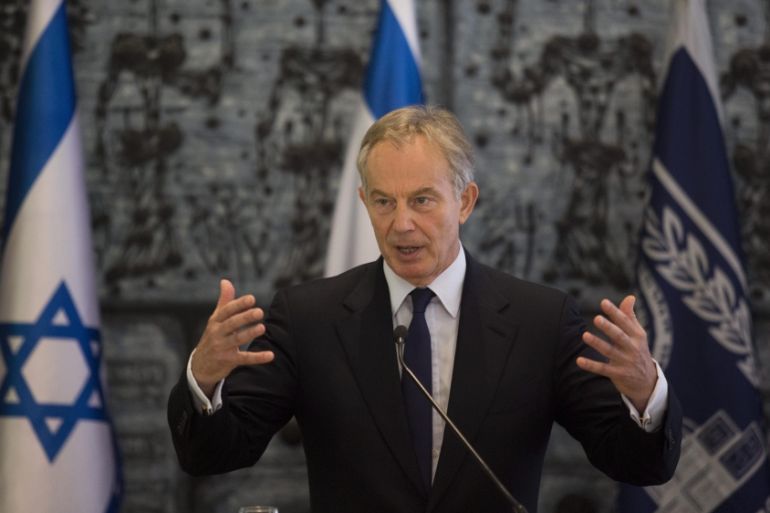 Tony Blair and Shimon Peres news conference
