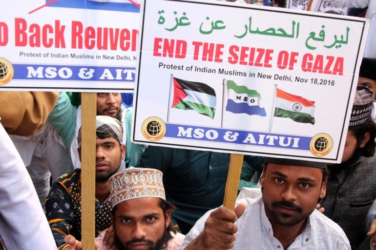 Protest in support of Palestine in New Delhi
