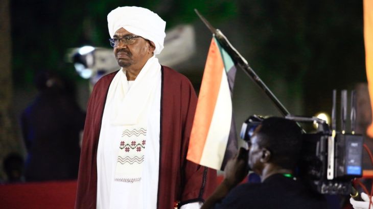 Bashir arrives to make an address in Khartoum