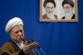 File photo of Iran''s former president Rafsanjani delivering his speech during Friday prayers in Tehran