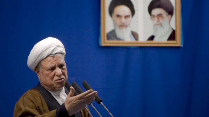 File photo of Iran''s former president Rafsanjani delivering his speech during Friday prayers in Tehran