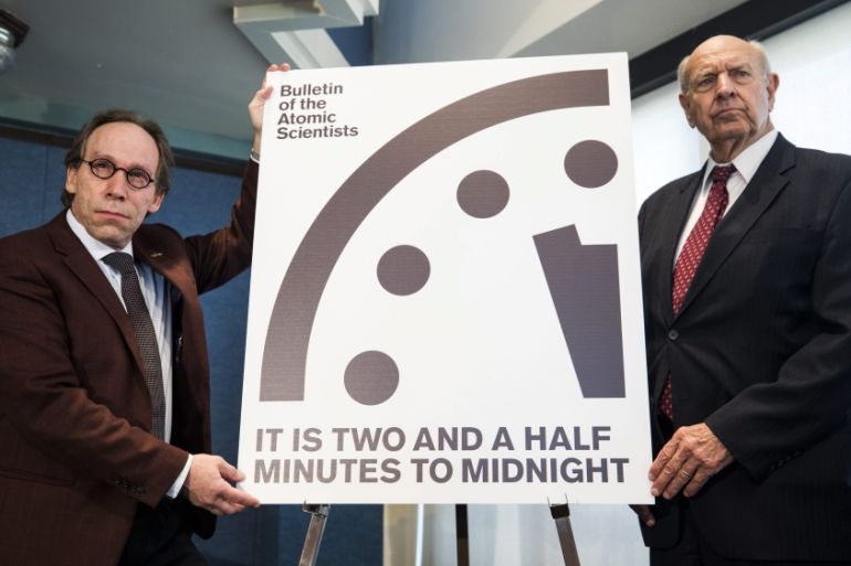 Scientisis Move Doomsday Clock to Two and a Half Minutes to Midnight