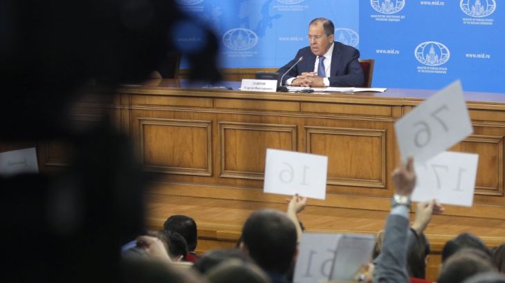 Russian Foreign Minister Sergei Lavrov news conference