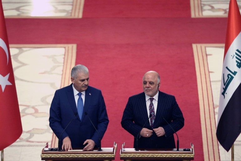 Turkey''s Prime Minister Yildirim and his Iraqi counterpart Haider al-Abadi hold a joint news conference in Baghdad