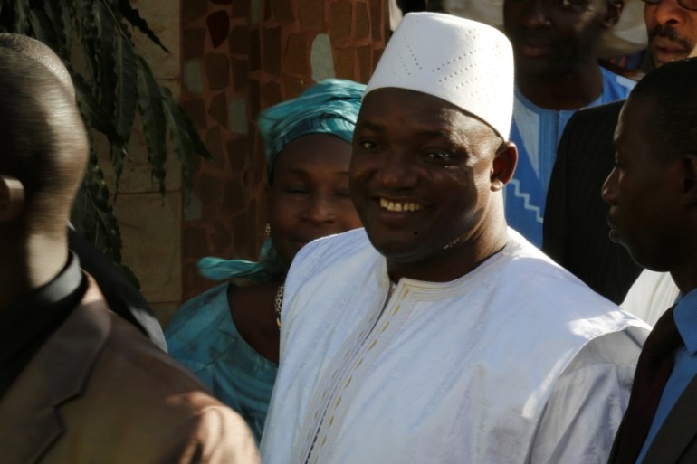Gambia''s President-elect Adama Barrow is seen after his inauguration at Gambia''s embassy in Dakar, Senegal