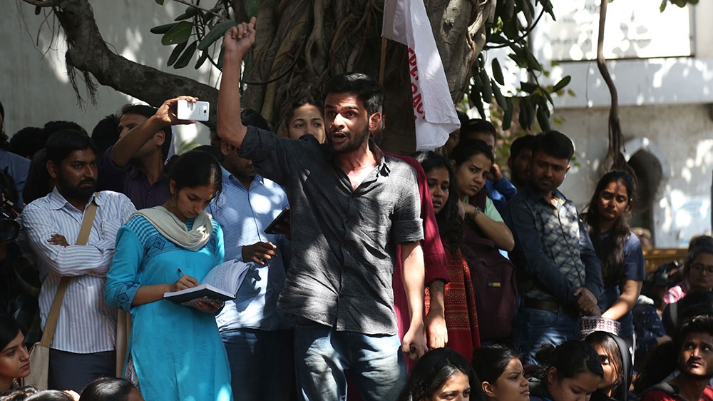 Umar Khalid, who studies at JNU, was arrested last year for allegedly raising anti-India slogans [Showkat Shafi/Al Jazeera]