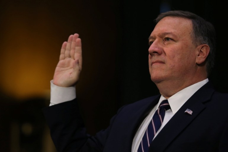 Representative Mike Pompeo (R-KS) testifies before a Senate Intelligence hearing on his nomination to head the CIA on Capitol Hill in Washington