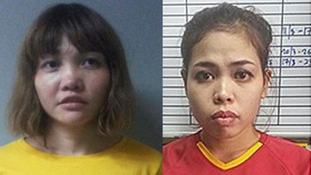 Doan Thi Huong, left, and Siti Aisyah, right, were charged with murder over Kim Jong Nam's killing [File: Malaysia police handout] 