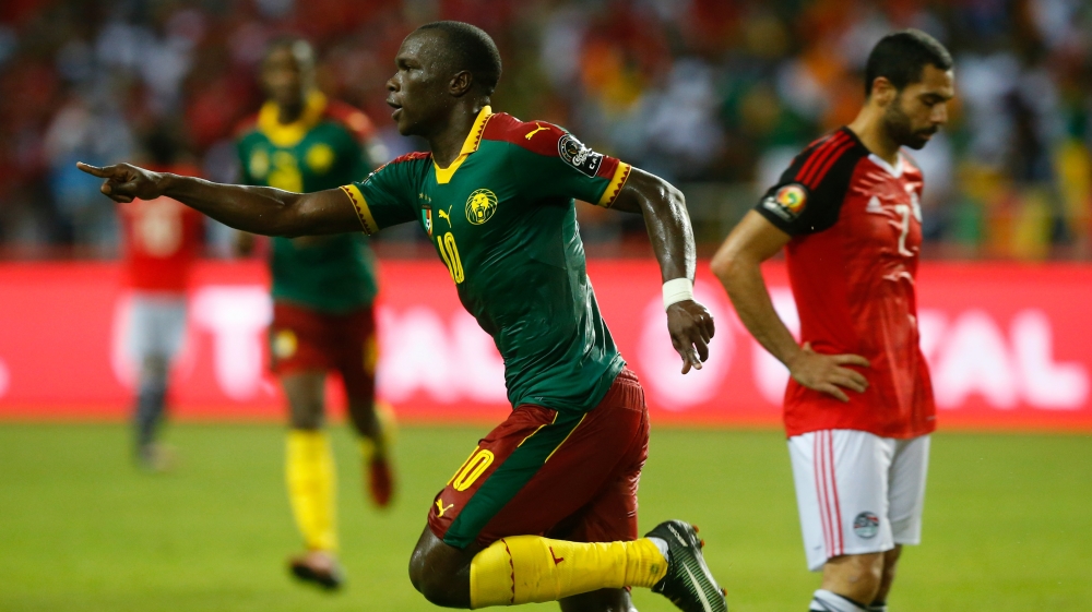 Cameroon's Aboubakar celebrates after scoring the winning goal [Mike Hutchings/Reuters]