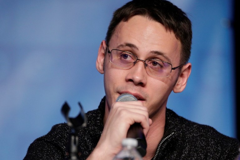 Sam Ronan of Ohio, a candidate for Democratic National Committee Chairman, speaks during a Democratic National Committee forum in Baltimore, Maryland.