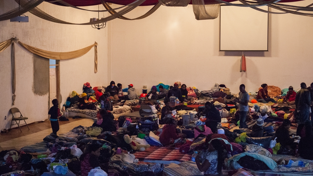  To address the overflow of migrants, Iglesia Cristiana Embajadores de Jesus, a church on the outskirts of Tijuana, has opened its door to more than 300 Haitian migrants [Jessica Chou/Al Jazeera]  