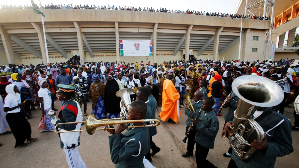  Thousands have come to the main stadium in the capital Banjul to attend the inauguration ceremony [Reuters]