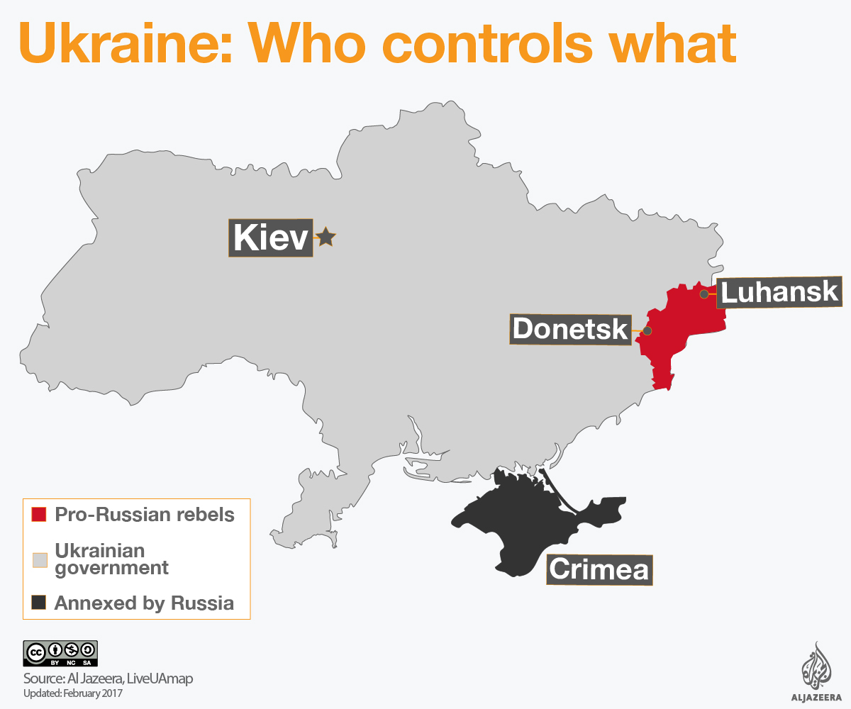 ukraine donbass donetsk luhansk who controls what map infographic
