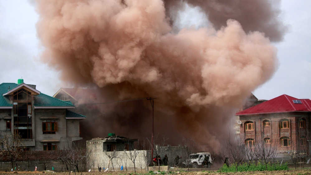Residents said soldiers used explosives to destroy the house [Farooq Khan/EPA]