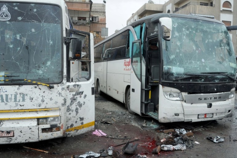 At least 44 killed in double bomb attack near Damascus cemetery
