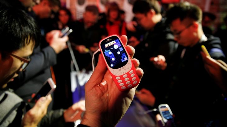 FILE PHOTO: Nokia 3310 device is displayed after its presentation ceremony at Mobile World Congress in Barcelona