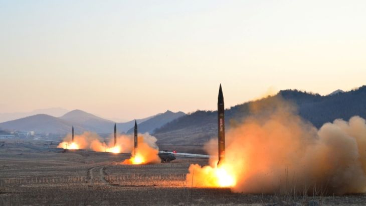 North Korean leader Kim Jong Un supervised a ballistic rocket launching drill of Hwasong artillery units of the Strategic Force of the KPA on the spot