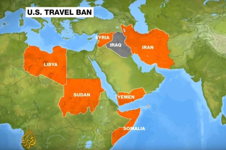 Travel ban map