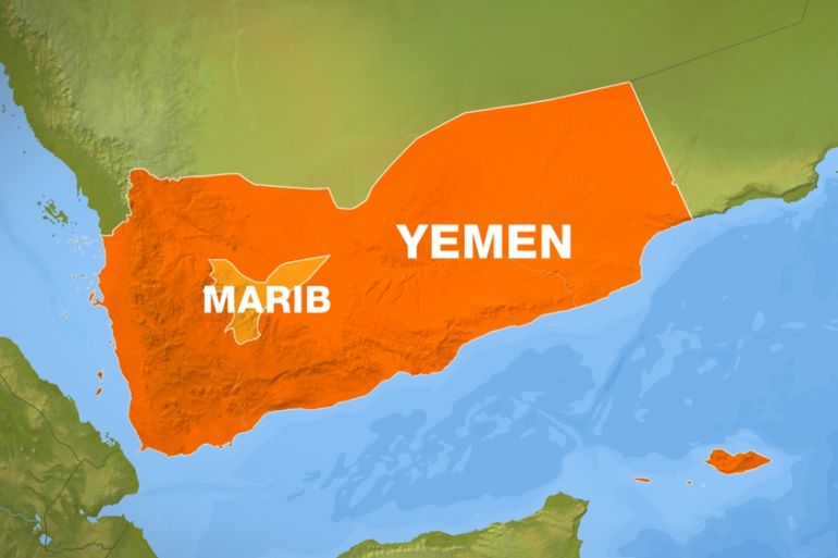 Map of Marib in Yemen