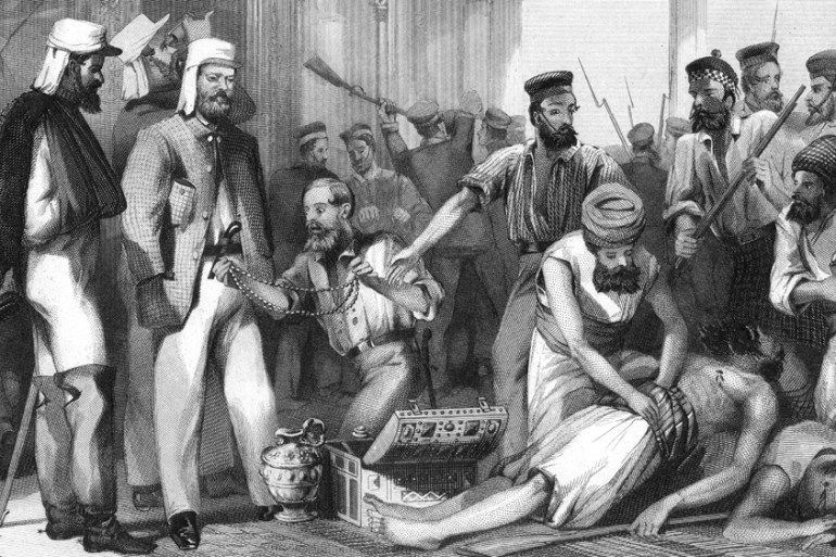 ''The Times correspondent looking on at the sacking of the Kaiser Bagh'', 1858, (c1860).