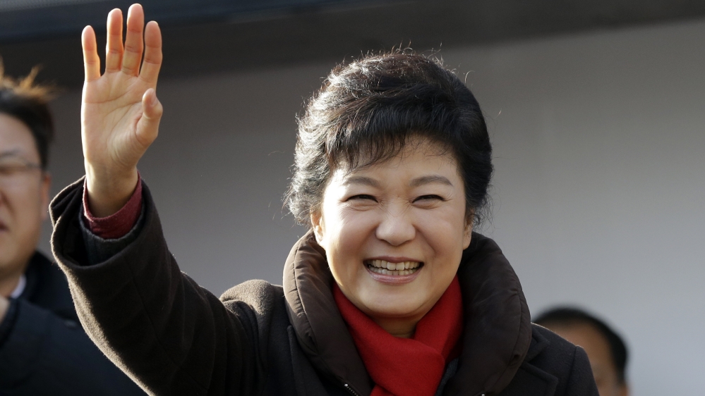  Park Geun-hye was inaugurated as South Korea's first female president in 2013 [File: Lee Jin-ma/AP]  