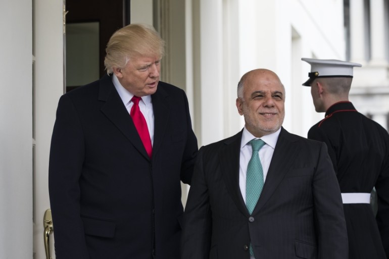 US President Donald J. Trump welcomes Prime Minister Haider al-Abadi of Iraq