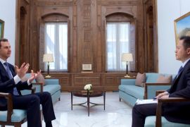 Syria''s President Bashar al-Assad speaks during an interview with Chinese TV station Phoenix in Damascus