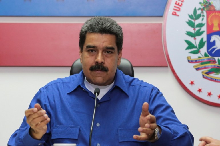 Venezuela''s President Nicolas Maduro speaks during a meeting with ministers in Caracas