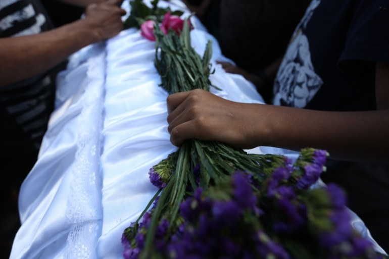 Burial of one of the victims of the fire in a juvenile shelter in Guatemala