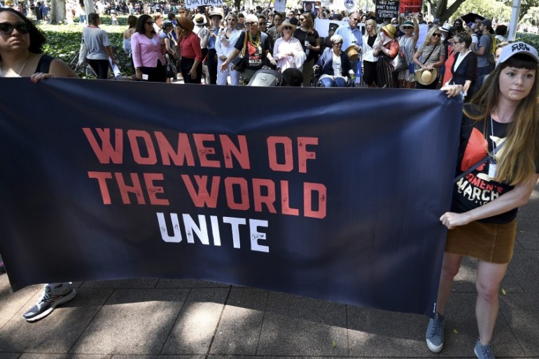 Women''s solidarity march in Sydney, New South Wales