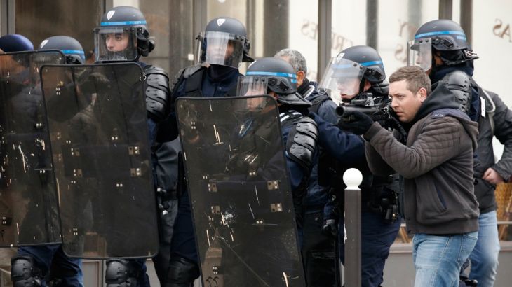French riot police at protest against police brutality