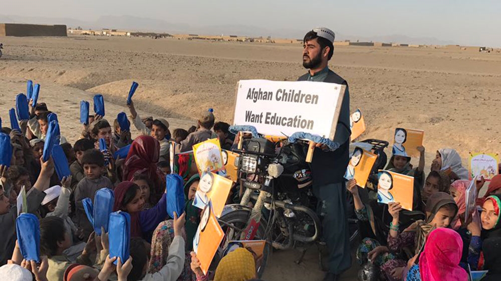 Matiullah Wesa, who started a volunteer organisation called The Pen Path, has been campaigning across Afghanistan to reopen schools [Al Jazeera]