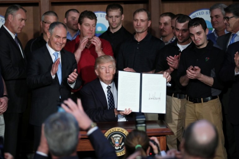 Trump displays EPA executive order
