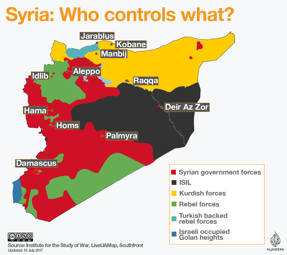 Syria civil war map who controls what infographic
