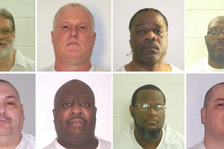 FILE PHOTO - Handout photos of inmates scheduled to be executed by lethal injection beginning April 17 in Arkansas