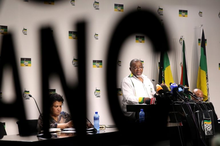 South African ANC President Gwede Mantashe media briefing in Johannesburg