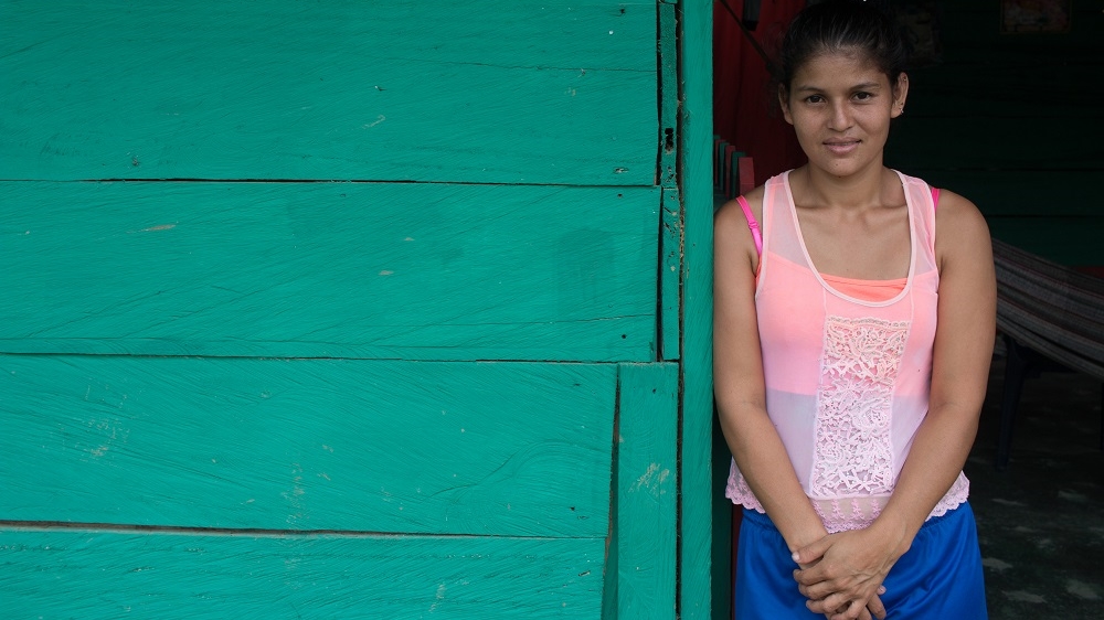 Ledis Arteaga Guerra, who was forced to flee her home after it was torched by paramilitaries and her uncle was killed [Joe Parkin Daniels/Al Jazeera]
