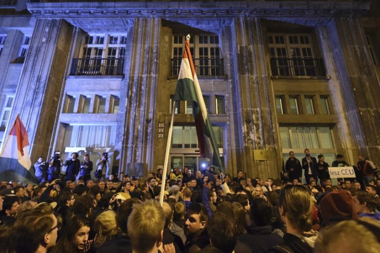 Hungary CEU protest