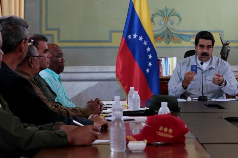 Venezuela''s President Nicolas Maduro speaks during a meeting with ministers at Miraflores Palace in Caracas