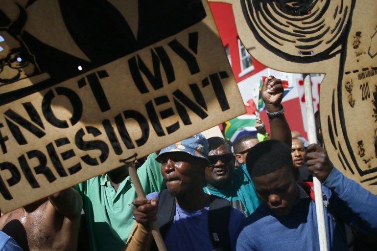 South Africa mass protest aginst president Zuma